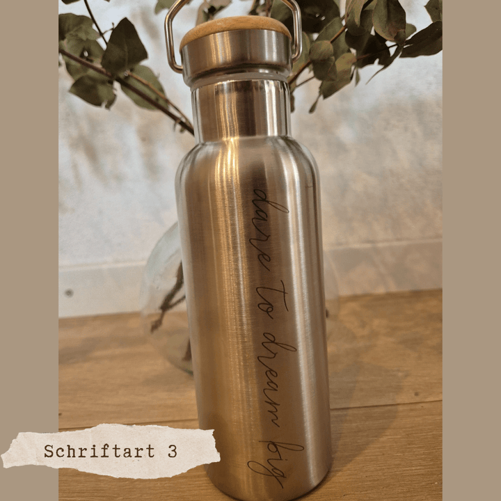 Trinkflasche Edelstahl 500ml | extra stark isoliert | individuelle Gravur möglich