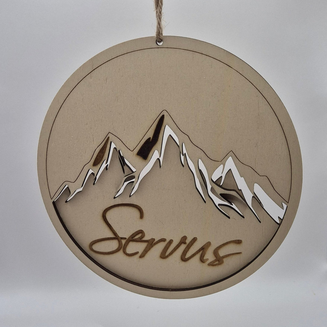 Holzschild "Servus"