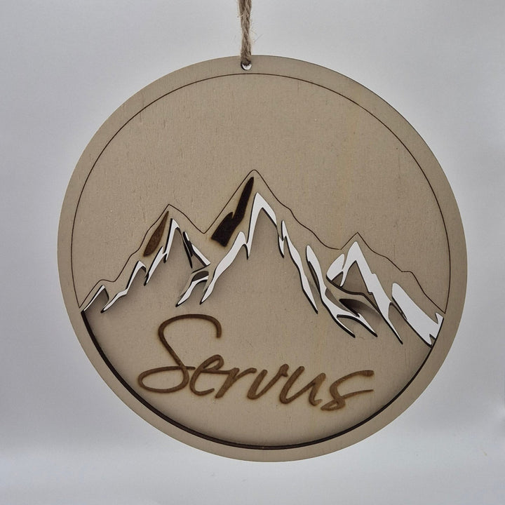Holzschild "Servus"