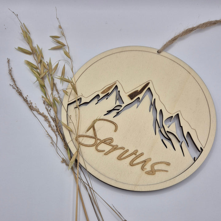 Holzschild "Servus"