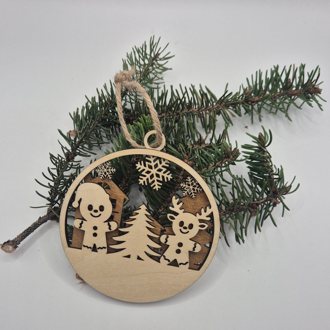 Weihnachtliche Holzanhänger