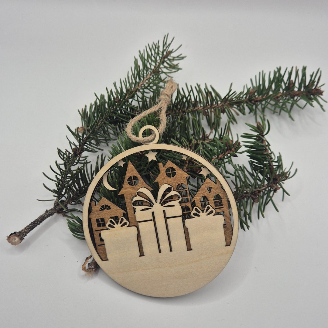 Weihnachtliche Holzanhänger