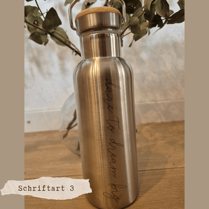 Trinkflasche Edelstahl 750ml | extra stark isoliert | individuelle Gravur möglich