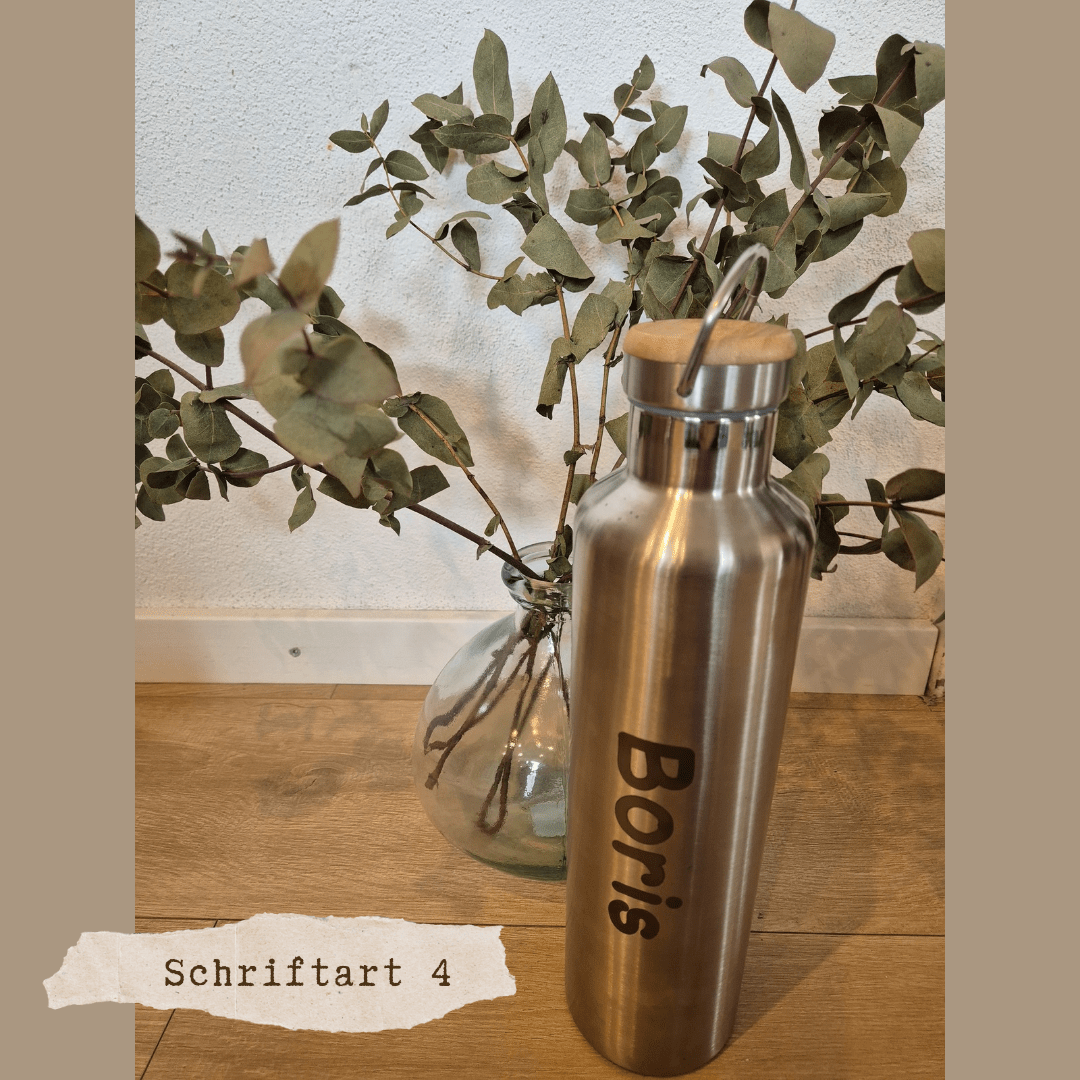 Trinkflasche Edelstahl 750ml | extra stark isoliert | individuelle Gravur möglich
