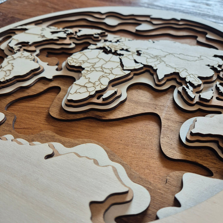 3D Weltkugel aus Holz
