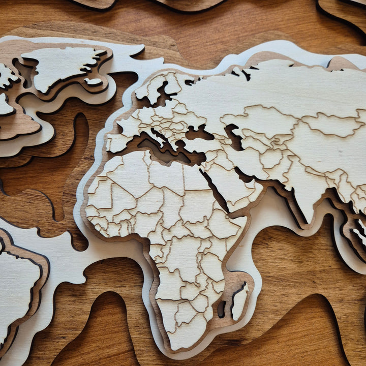 3D Weltkugel aus Holz