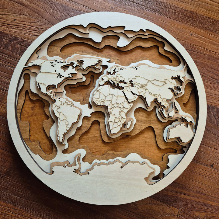 3D Weltkugel aus Holz