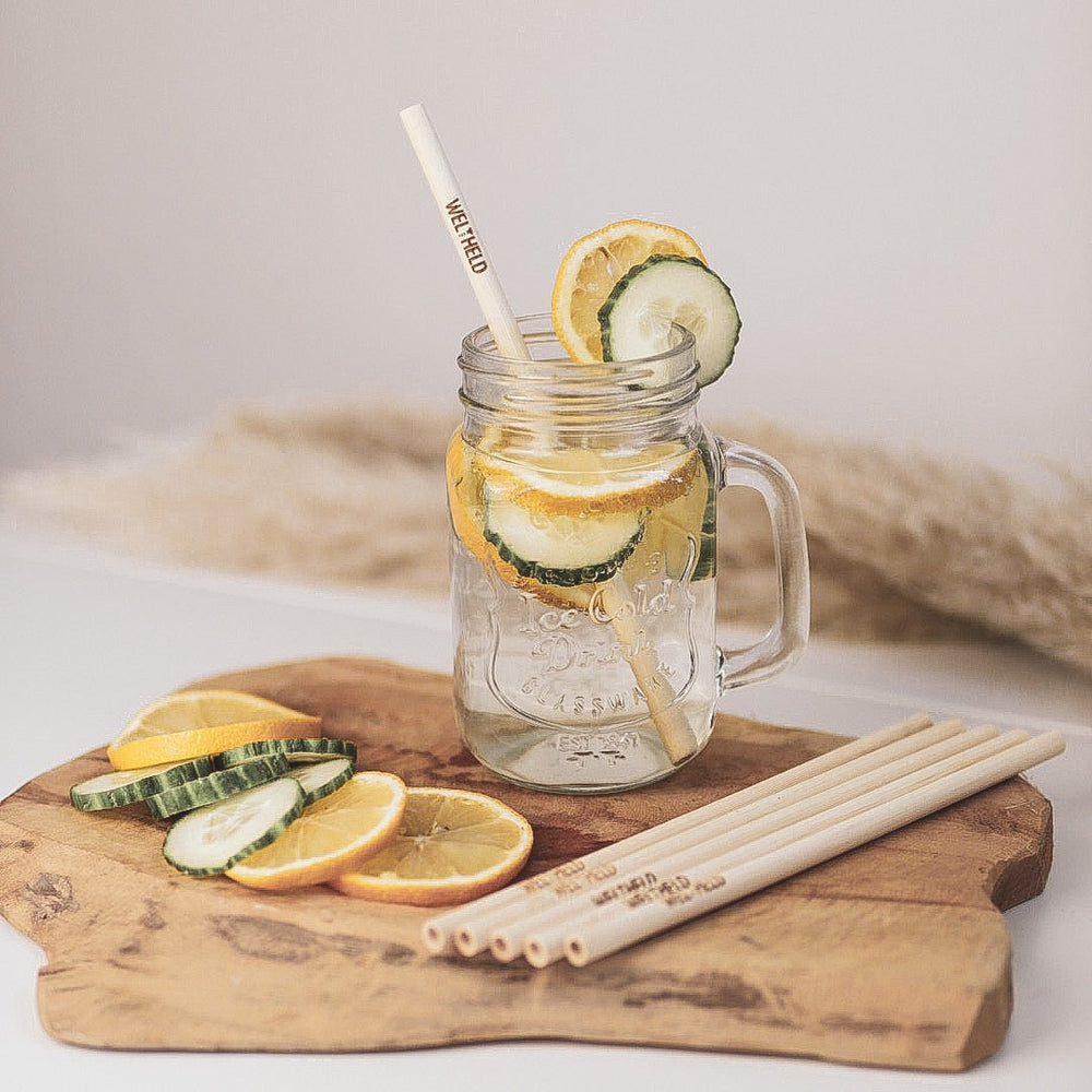 Bambusstrohhalm im Glas Strohalm aus Bambus