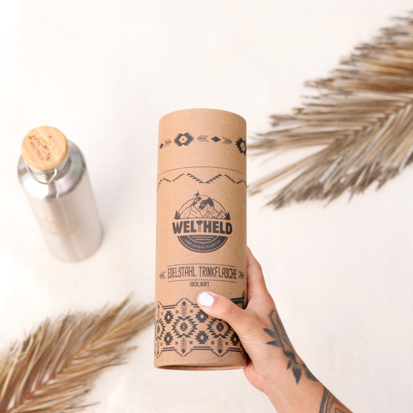 kleine Edelstahltrinkflasche von Weltheld